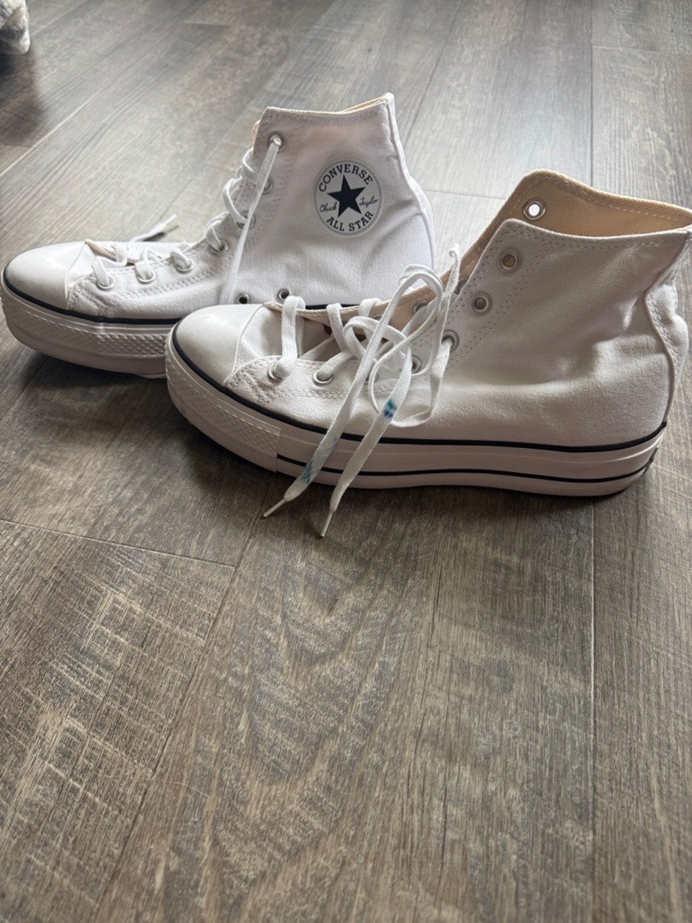 Converse White High-Top Platform Sneakers